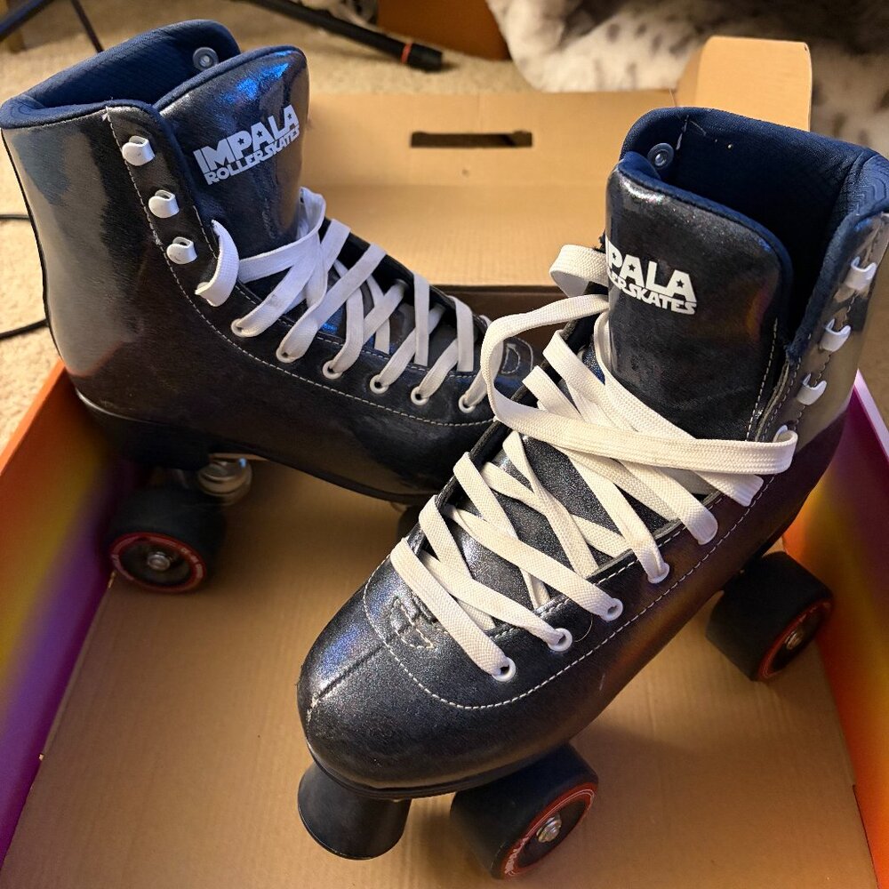 Impala Quad Roller Skates - Navy Blue Sparkles